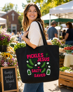 Pickles & Jesus—Salty & Saved Jumbo Tote