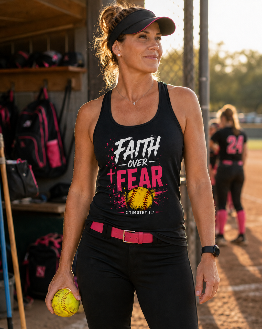 Faith Over Fear Softball Racerback Tank